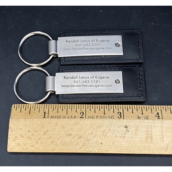 LEXUS OEM Black & Brown Leather Key Chain Rings Set Dealer Eugene OR Lot 2 - Picture 5 of 8